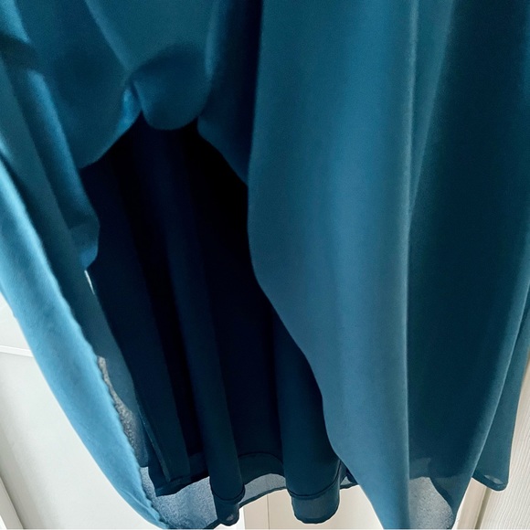 RW&Co. Ruffled Chiffon Dress in Teal - Picture 5 of 11